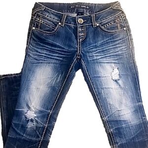 Almost Famous Embellished Button Premium Jeans--NWOT!